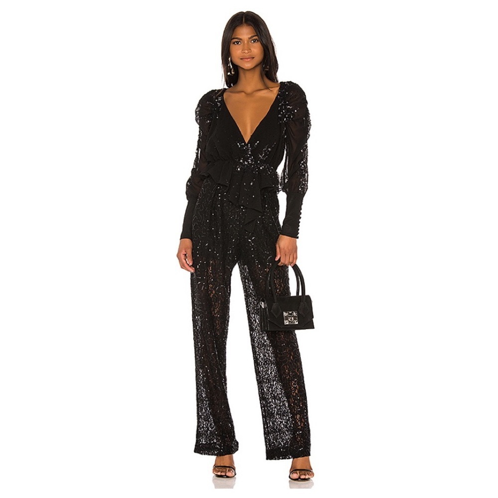 NWT LPA Nola Pants Black Sequin High Waisted Small